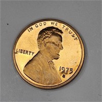 1975 s GEM BU RED Lincoln Cent