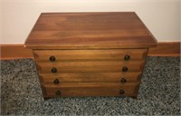 Solid Wood 4 Drawer Silverware Chest 16x11x10.5
