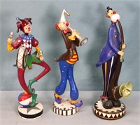 (3) Circus Clown Figurines