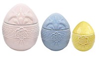 Berkley Jensen Egg Ceramic Containers, Set of 3