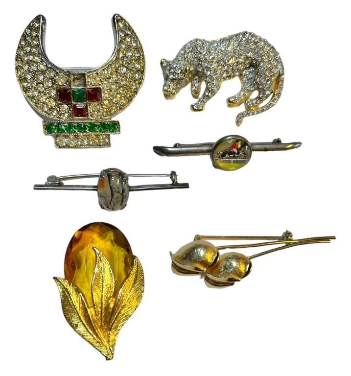 12K GF Bud Brooch & More Pins/Brooches