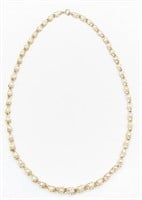 Ladies 20.5" 14K Yellow Gold Caged Pearl Necklace