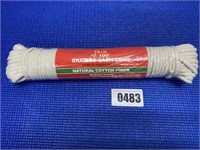 #7 100' Braided Clothesline Natural Cotton Fiber