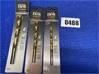 Titanium Drill Bits 27/64", 21/64", 17/64"