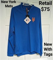 NEW New York Mets 1/4 Zip Pullover Medium $75