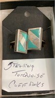 Sterling and turquoise cufflinks