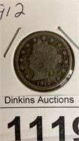 1912 V nickel coin
