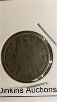 1911 V nickel coin