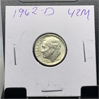 1962-D ROOSEVELT SILVER DIME