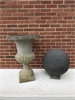 FAUX Concrete Urn and Fountain Ball