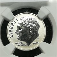 2015 P Dime 10c PF69 NGC Silver Reverse