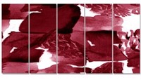 Abstract Burgundy Strokes - 5 Piece Wrapped Canvas