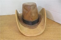Solid Wood Cowboy Hat Decor