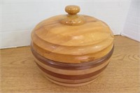 Hand Made Wood Bowl with Lid 9" wide