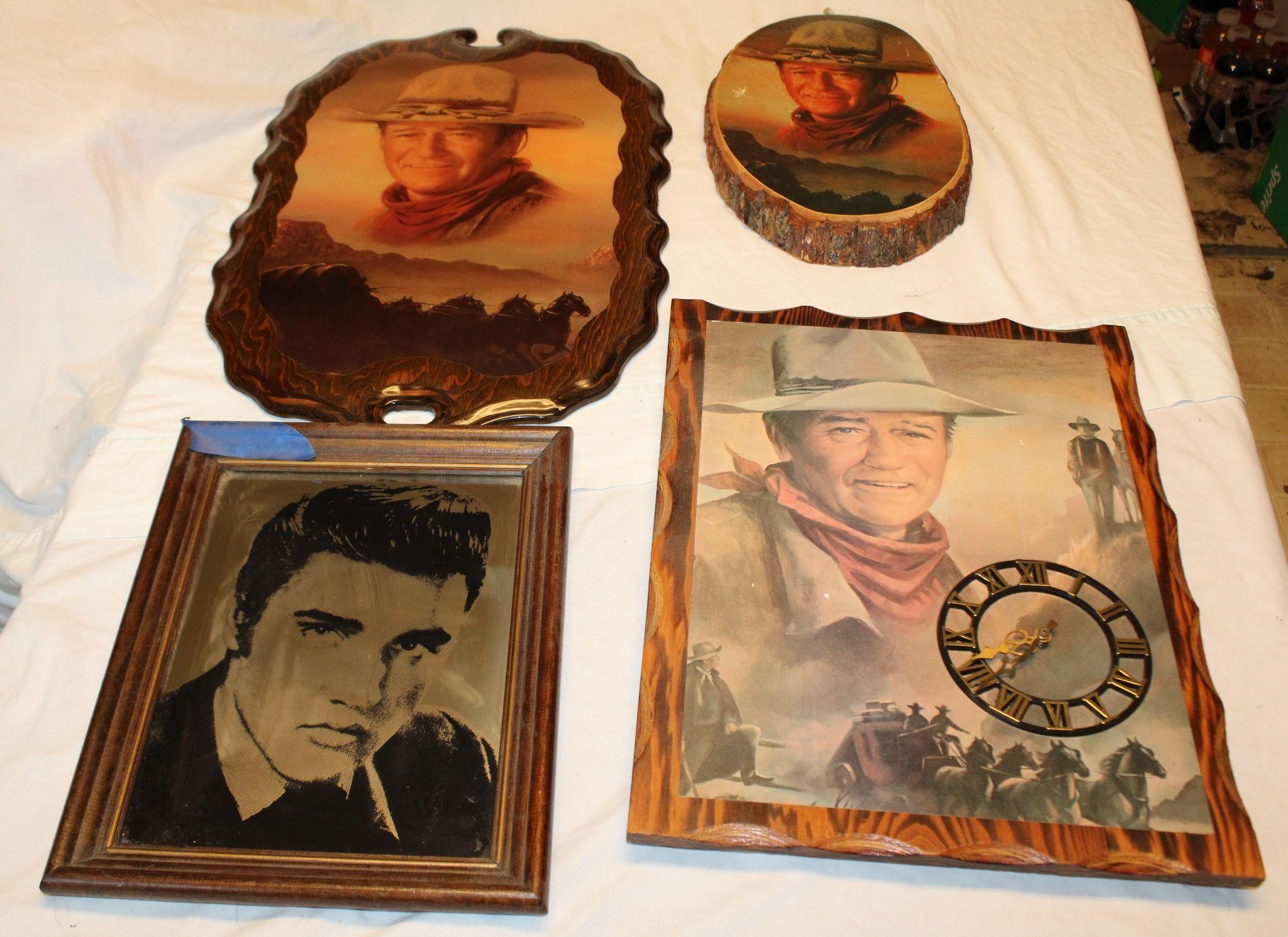John Wayne Pictures & an Elvis mirror