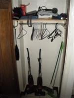 Contents of Hall Closet, Vacuums and more