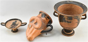 3 Reproduction Greek Pottery Vessels
