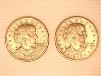 1979 Susan B Anthony Dollar Coins-(2); "D" Mint