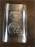49ers glass paper weight about 4" see photos