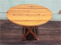 2 Piece Round Wooden Folding Table