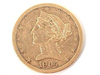1904-S $5 Gold Half Eagle