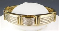 Lot # 4071A - 14k gold & diamond men’s bracelet