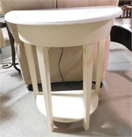 Lot # 4028 - White painted half round table