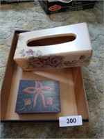 Hand Painted Kleenex Box & Other Box