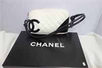 CHANEL LADIES HAND BAG - BLACK AND WHITE - STYLE: