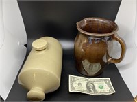 2 Pcs. Buttermilk Pitcher and Bed/Foot  Warmer