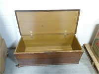 Large Vintage Chest with Key - As is/Leg Damage