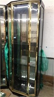 BLACK LAQUER & GOLD LIGHTED DISPLAY CABINET