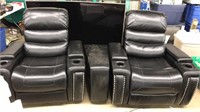 2 LEATHER THEATER SEATS ELECTRIC