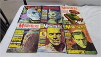6 vintage 1960s monster magazines