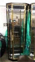 BLACK LAQUER & GOLD LIGHTED DISPLAY CABINET