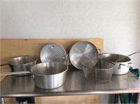 Pots with fryer and boiler pans
