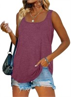 P535  MOSHU Tank Tops U Neck Casual Flowy 3XL