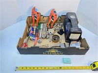 Flat of Misc Tools & Garage Items