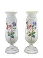 Pair of Antique Bristol Hand Painted Vases