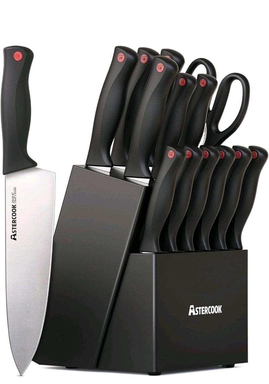 Astercook Knife Set, 15 Pieces Kitchen