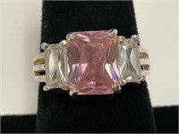Sterling Pink Stone Ring 5.3gr TW Sz 6.5