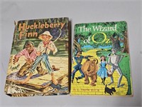 Vintage Kids Books Huckleberry Finn & Wizard of Oz