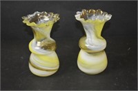 2 Fenton Style Art Glass Vases