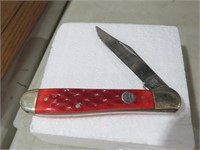 ROUGH RYDER SINGLE BLADE KNIFE RED BONE HANDLE