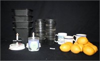 Fake Lemons; "Bioverse" containers; Mugs