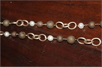 Gorgeous Fresh water pearl, brown, gold necklace