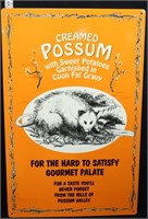 Metal Creamed Possum sign