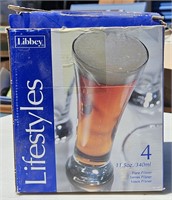 NEW LIBBEY LIFESTYLE FLARE PILSNER GLASSES 11.5 OZ