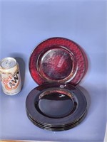 Set of 6 Ruby Red Plates