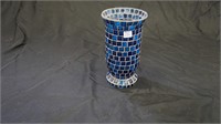 Blue mosaic vase.